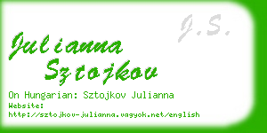 julianna sztojkov business card